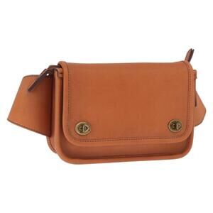 Coach Body Bag Leather Brown Auth am10204